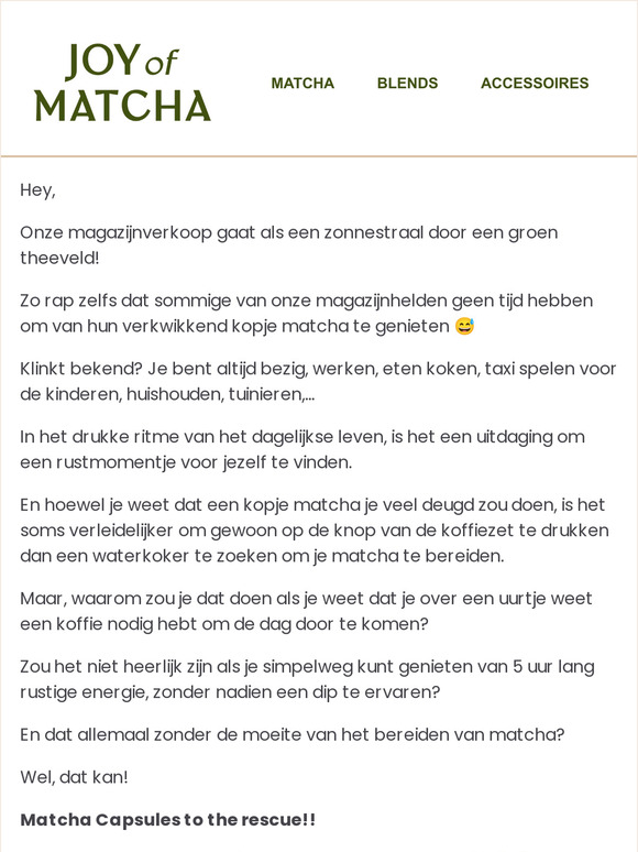 Gratis Matcha capsules voor jou 😍🛍️