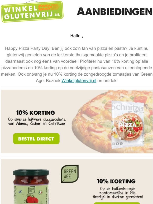 Pizza Party Day aanbiedingen bij Winkelglutenvrij.nl!🍕