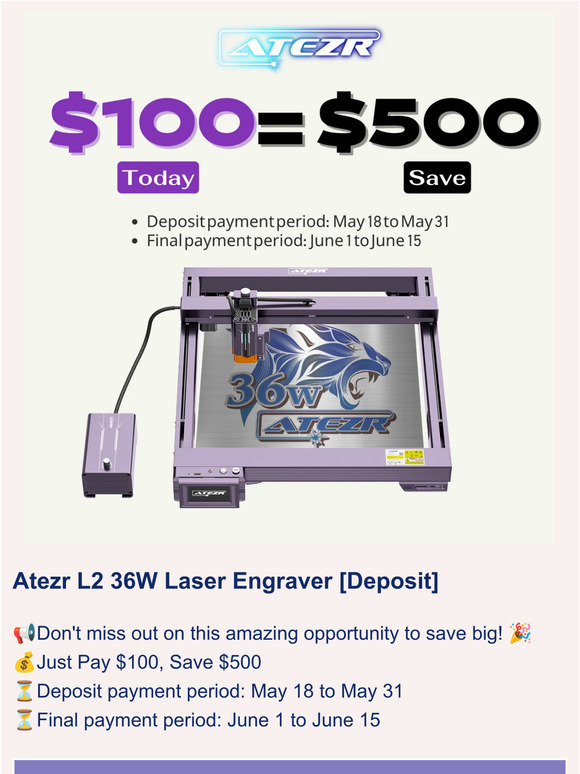 Atezr: ATEZR L2 24W LASER ENGRAVER