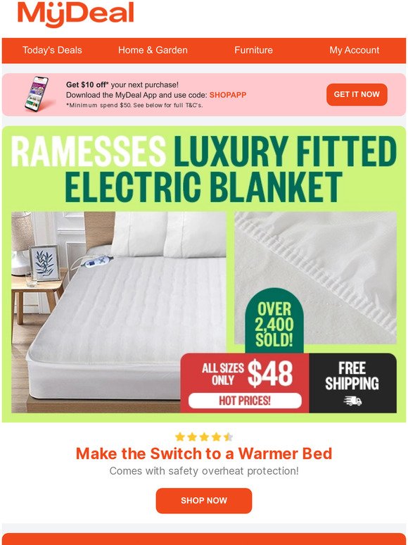 🙅 Say No to Cold Sheets! Electric Blanket $48