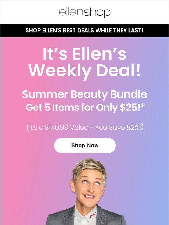 ❤️ Get Ellen's Best Deals of the Week up to 82% off!