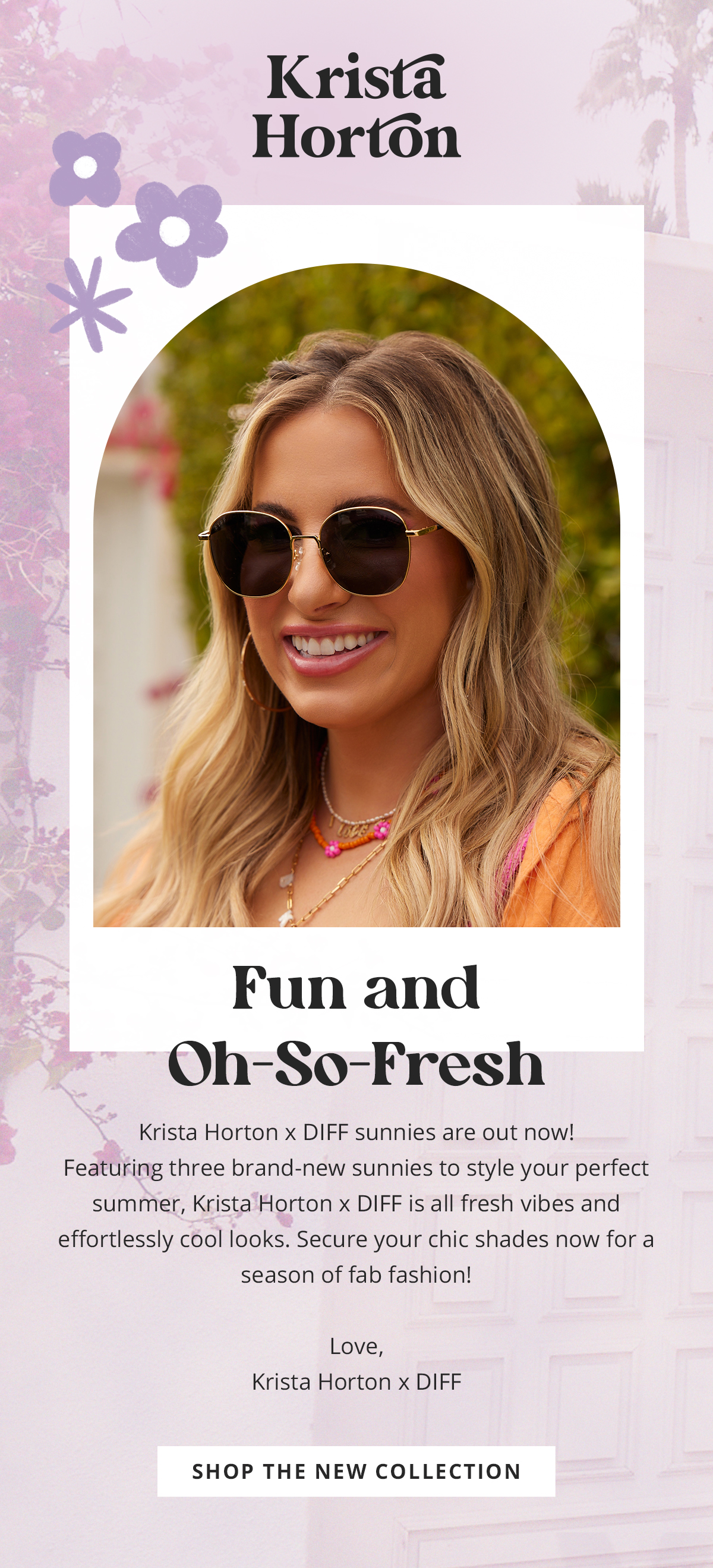 DIFF Eyewear Amazing News! Krista Horton x DIFF Is Here! 💞 Milled