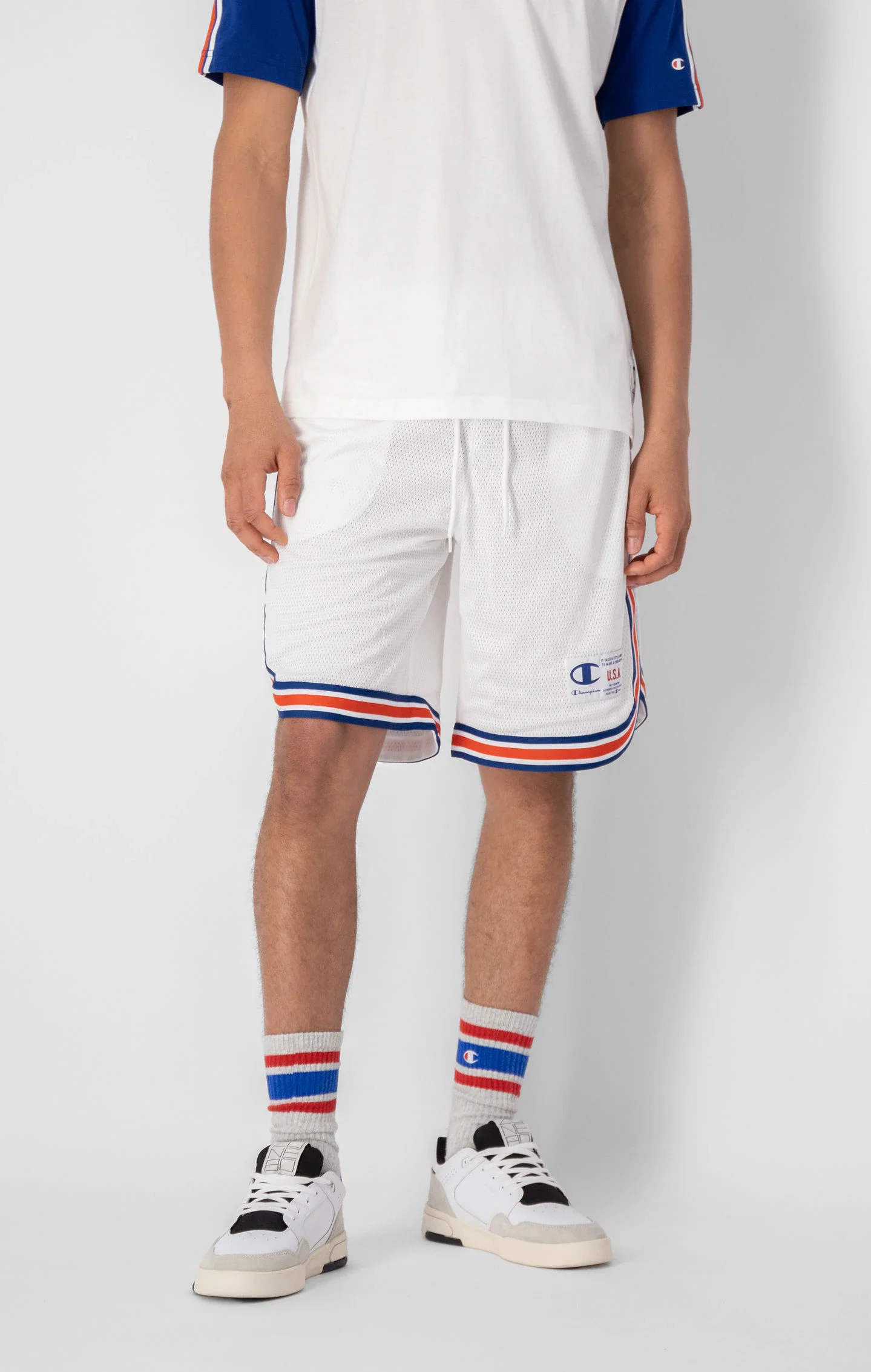 Basketball Stripe Detail Mesh Shorts