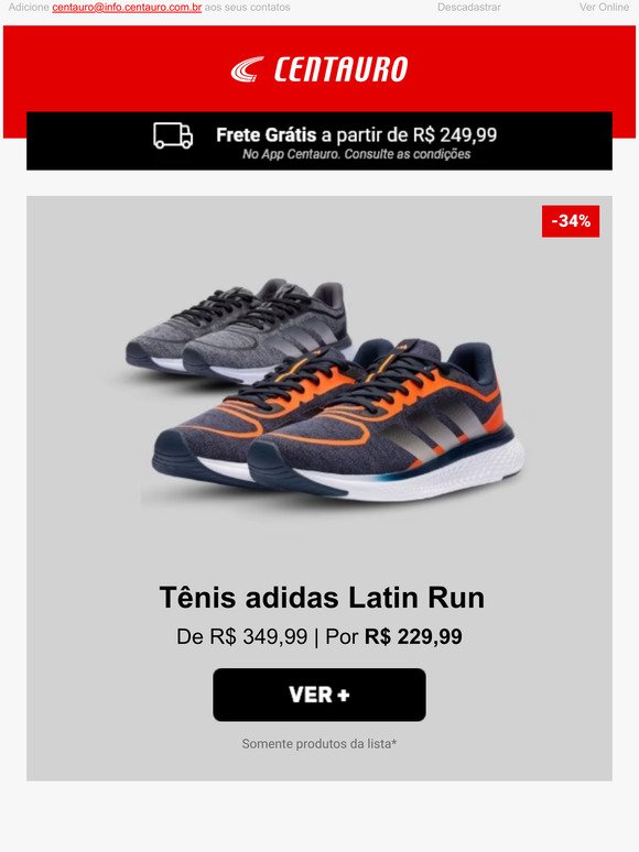 Tênis adidas Latin Run por R$229,99!😍