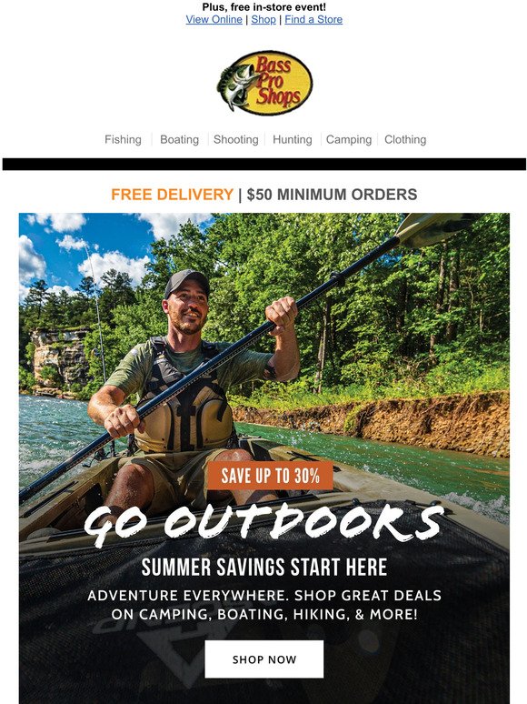 Save Up To 30% During Our Go Outdoors Sale!