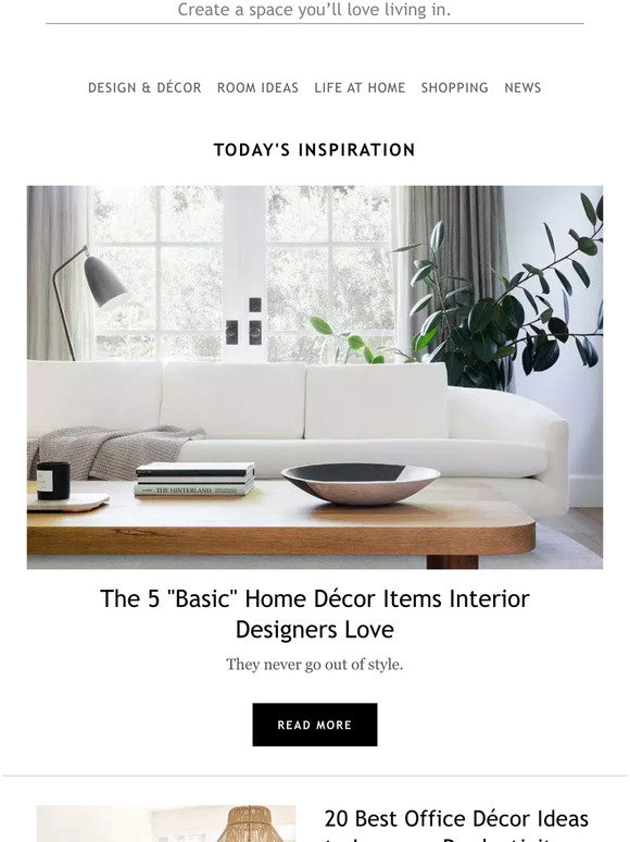 MyDomaine: The 5 "Basic" Home Décor Items Interior Designers Love | Milled
