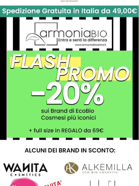 FLASH PROMO ⚡ -20% sui migliori Brand di EcoBio Cosmesi