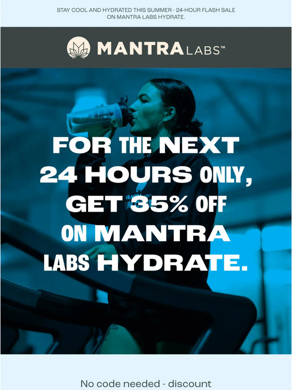 Flash Sale Alert! Stay Hydrated this Summer - 35% Off on Mantra Labs Hydrate