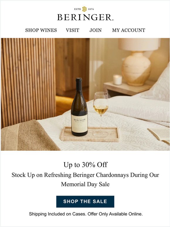 Ready for Warm Weather? Up to 30% Off Chardonnays - Stock Up Now!