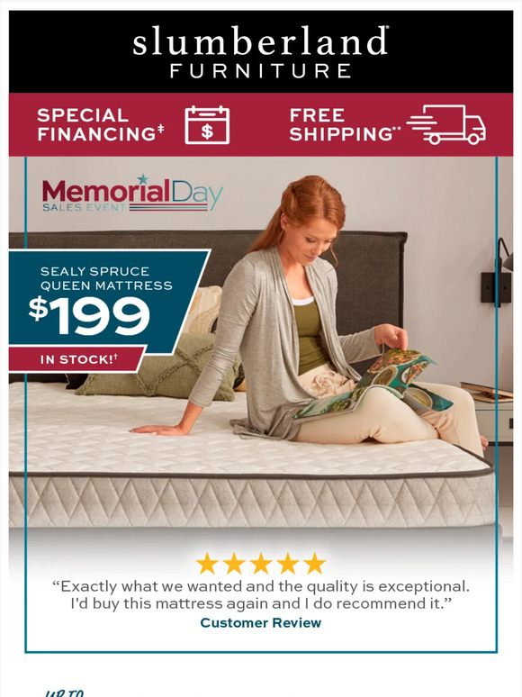 Slumberland memorial day deals sale