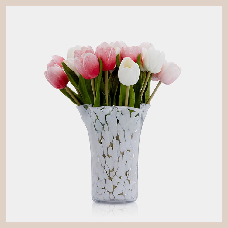 JM by Julien Macdonald Real Touch Tulips in Confetti Handkerchief Vase
