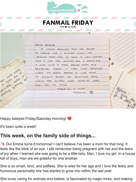 [Fanmail Friday (on a Saturday)] The One that Made Me a Mom Turns 8 Tomorrow! 🥺
