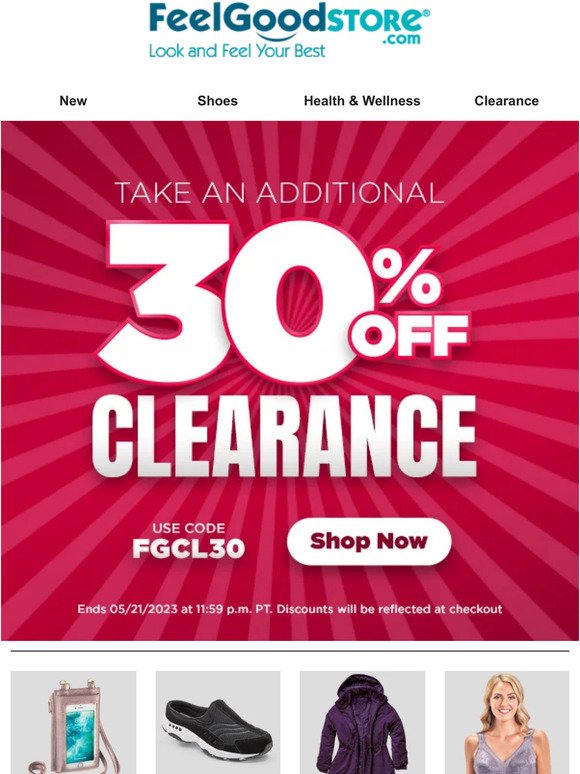 30% off Clearance This Weekend ONLY