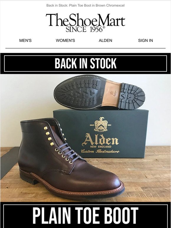 This Chromexcel Plain Toe Boot is Back in Stock!