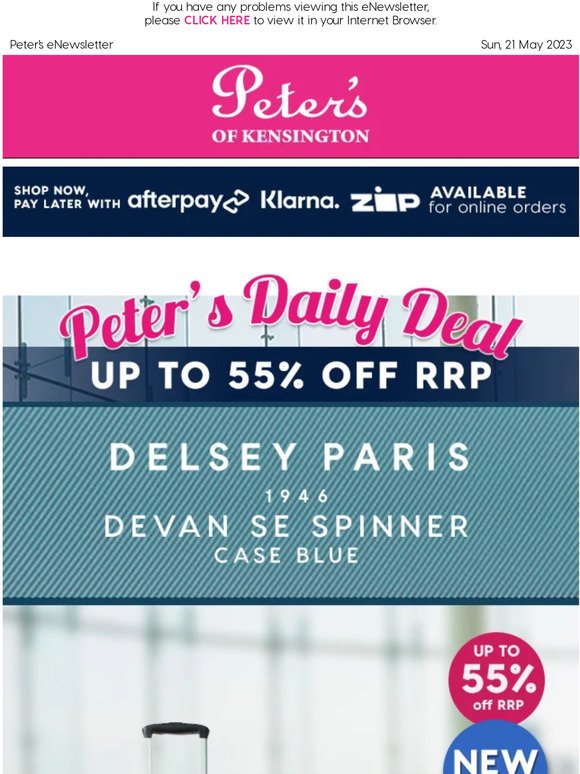 Up to 55% Off RRP - New Arrivals From Delsey Luggage
