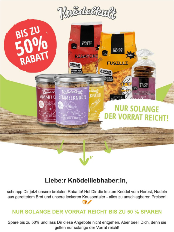 Bis zu 50% Rabatt – Nur solange der Vorrat reicht! 😱