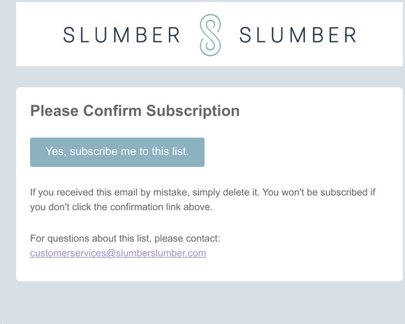 SlumberSlumber: Please Confirm Subscription