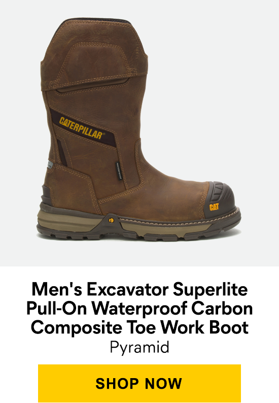 CAT - Men's Excavator Superlite Pull-On Waterproof Carbon Composite Toe Work Boot - Pyramid - SHOP NOW
