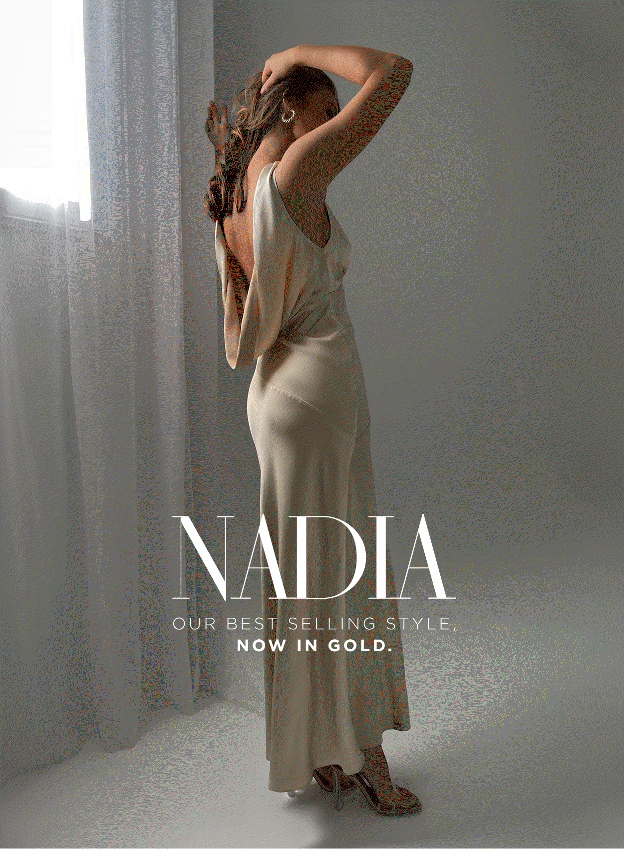meshki nadia dress green MESHKI Nadia Maxi Satin Cowl Back Dress – One Night Stand Designer Dress  Hire