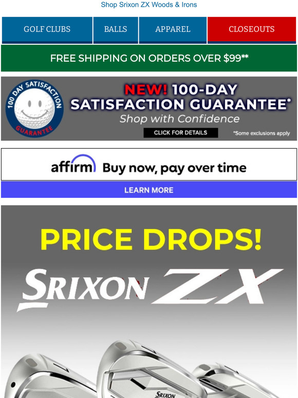 Price Drops on Srixon ZX Series, Save Up to $375!