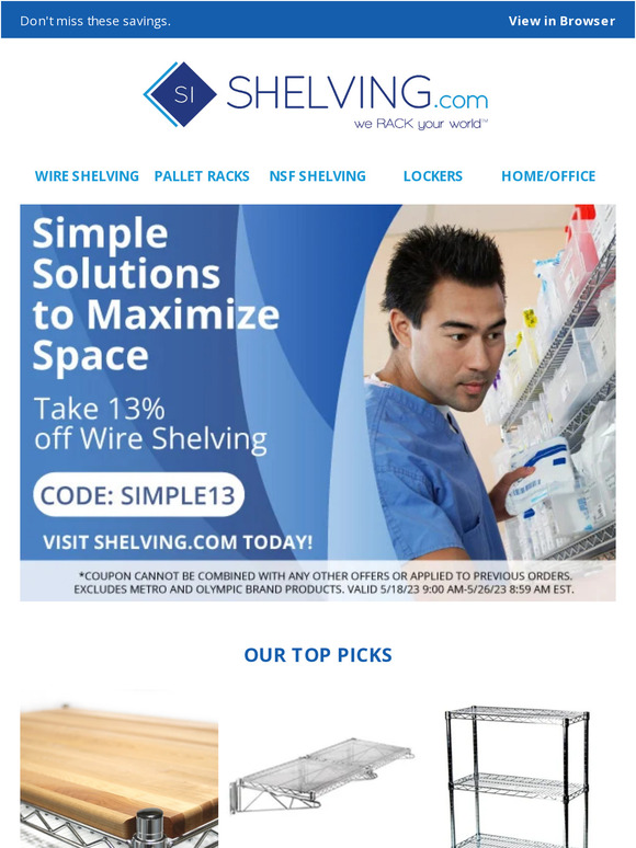 Shop These Wire Shelving Savings