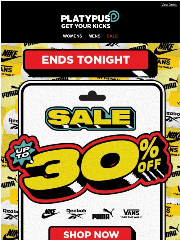 Up to 30% OFF ends TONIGHT! 🤯⌛