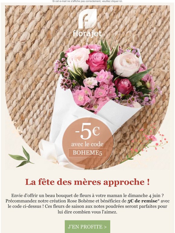 -5€ sur votre bouquet ou plante pour maman