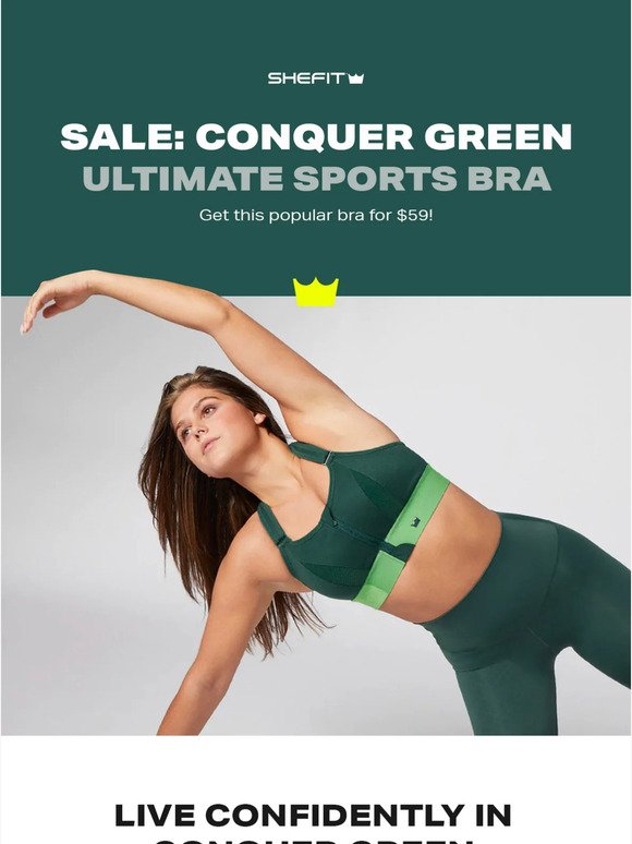Conquer Green Sports Bra Sale 💚