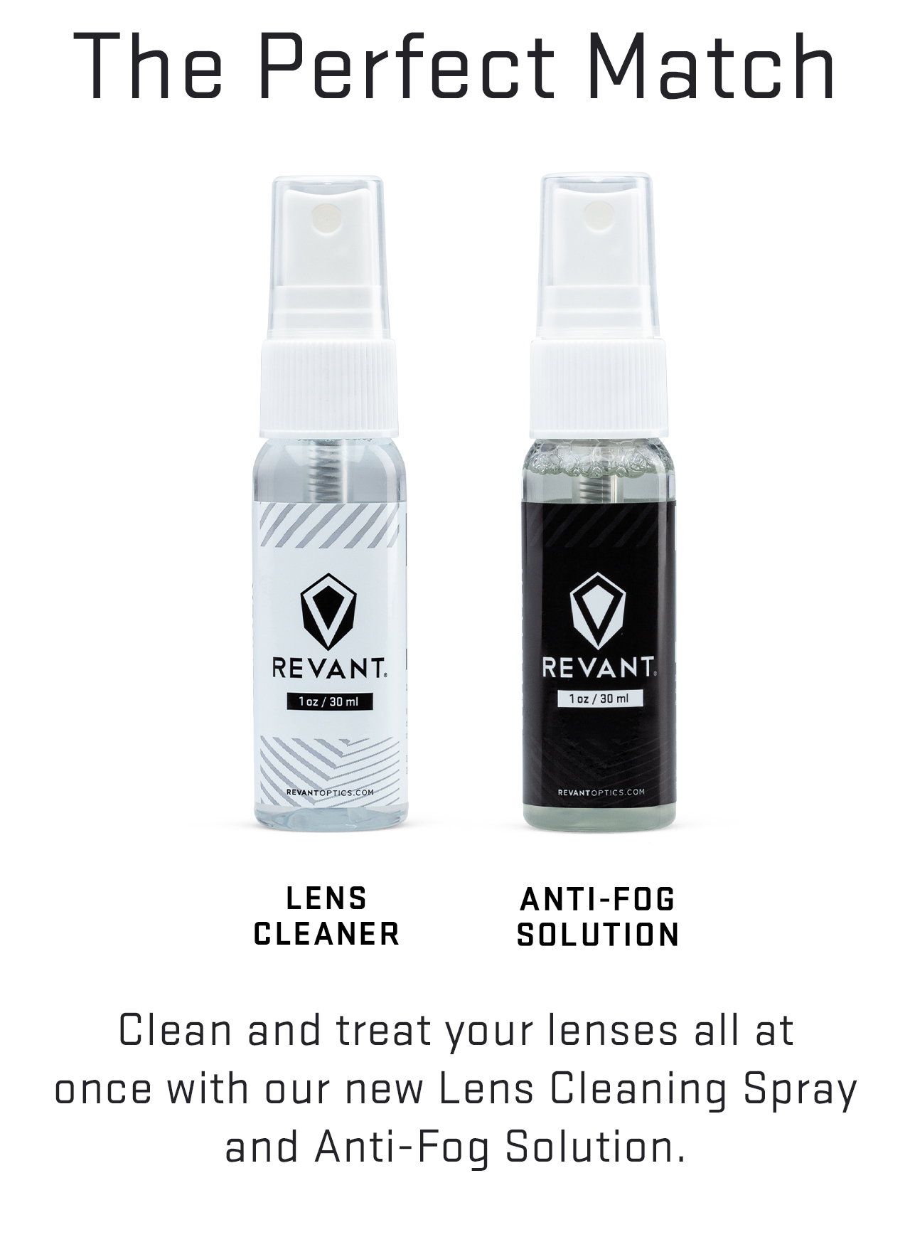 Clean and treat your lenses all at  once with our new Lens Cleaning Spray  and Anti-Fog Solution.