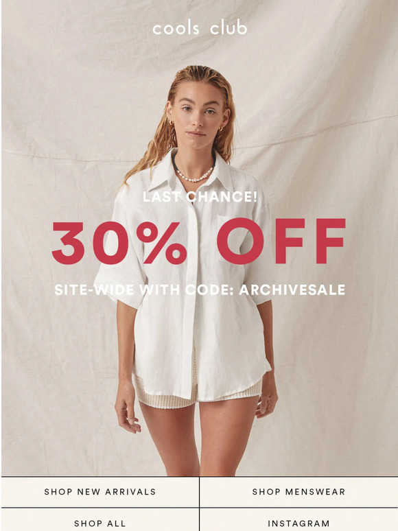 LAST CHANCE: 30% OFF SITE-WIDE