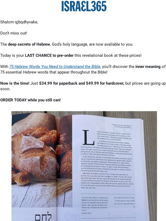 —, Last Chance to pre-order 75 Hebrew Words from the Bible…