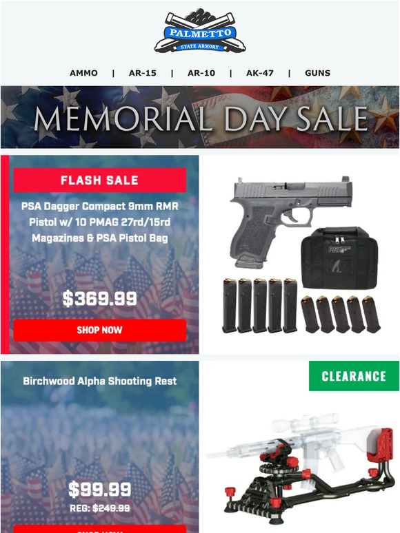 Palmetto State Armory Memorial Day Deals on AAC, Federal, & Fiocchi Ammo! AAC 300 Blackout