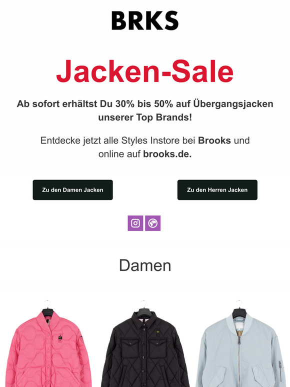 30% bis 50% auf Übergangsjacken
