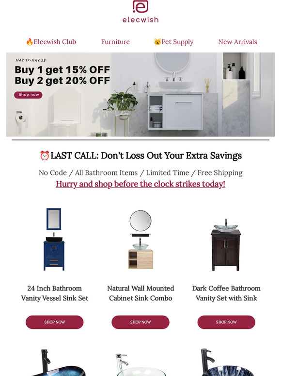 15 Hrs Only📢Up to 55% off Bathroom Sale⏰
