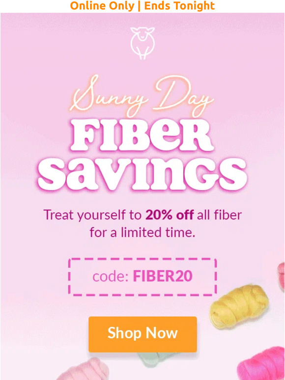 20% off fiber ends tonight 🌞