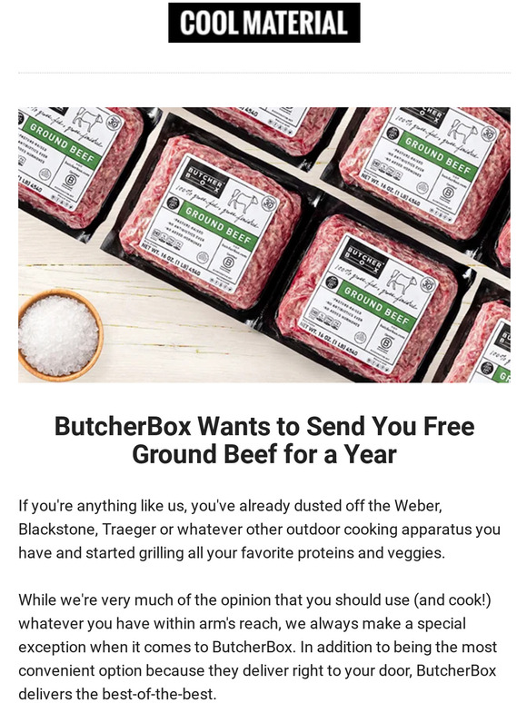 coolmaterial ButcherBox Wants to Send You Free Ground Beef for a Year