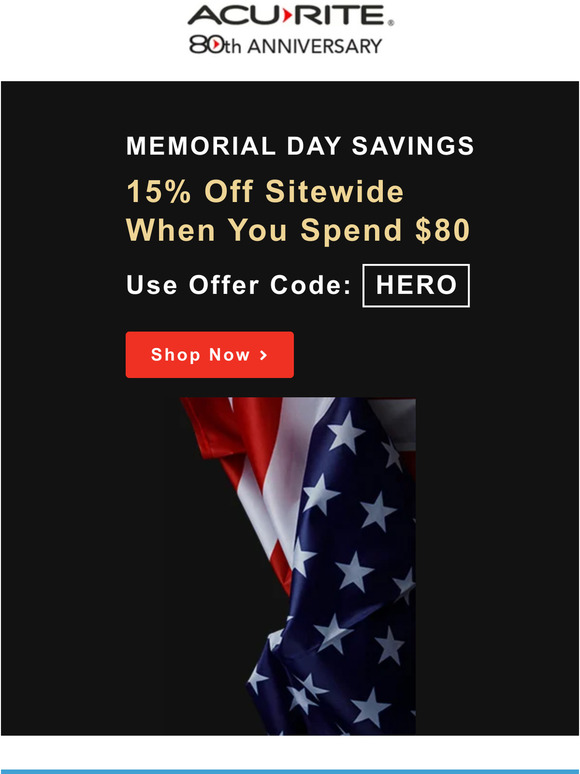 Enjoy this special discount to celebrate Memorial Day