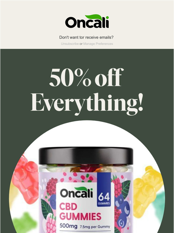 🎉 Flash Sale Alert! Unleash Wellness with 50% Off Oncali CBD Gummies 🌿