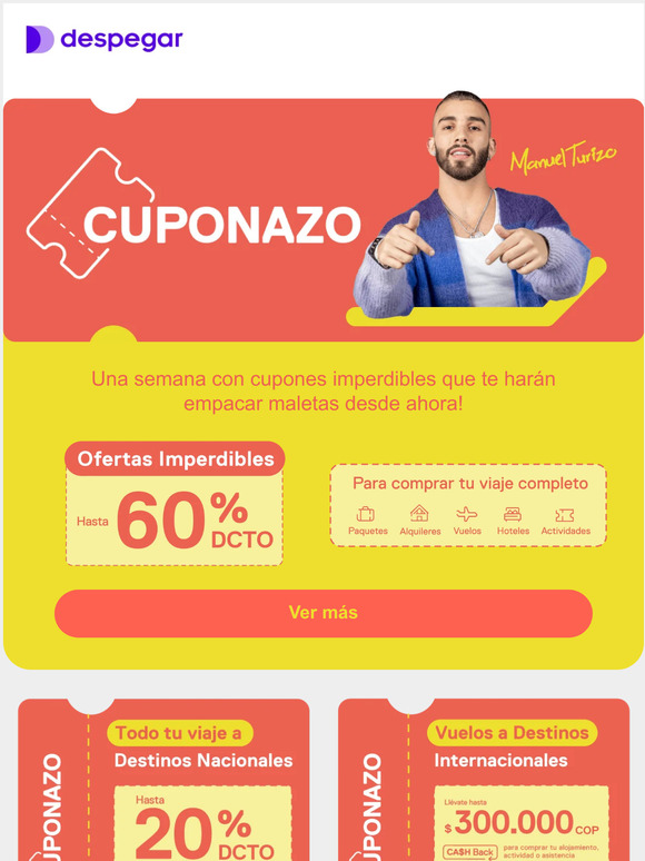 ¡Llegó Cuponazo a  Despegar! 🎟️
