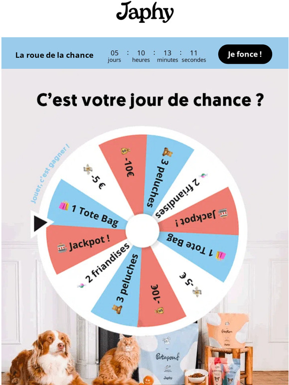 🎡 Jouez et gagnez avec la roue Japhy !
