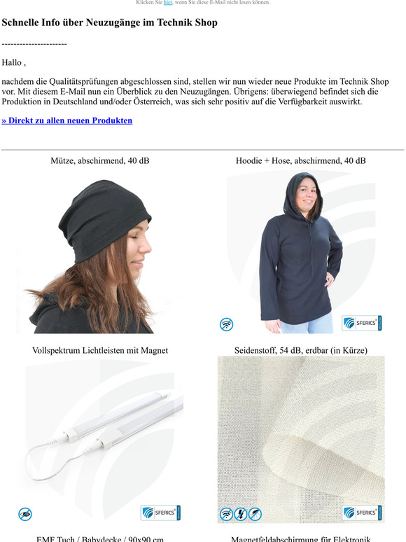 ▷ Neuzugänge im EMF Shop | Gesundes Tageslicht endlich überall