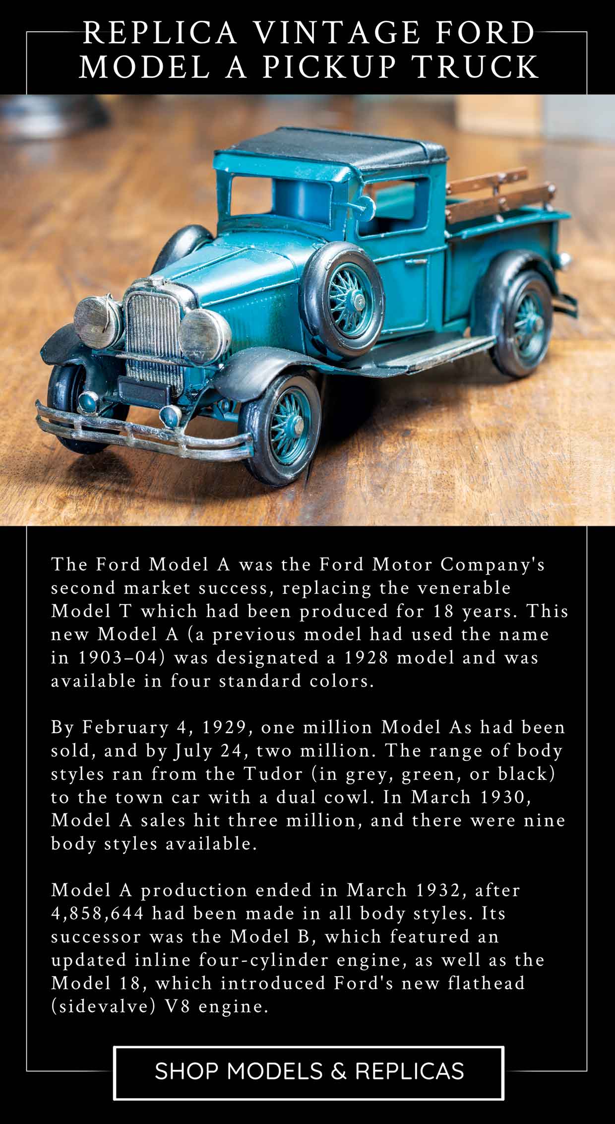 Creations & Collections: Vintage Ford Model A Pickup Truck Replica ...