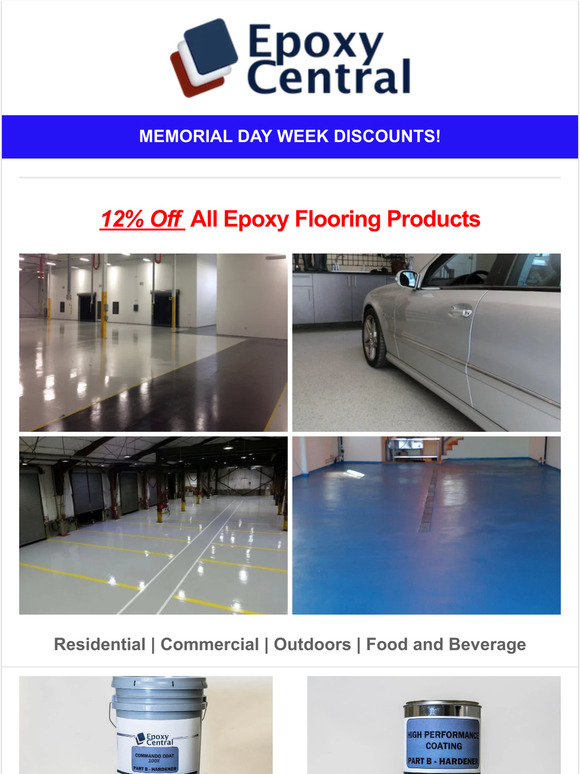 Memorial Day Sale 12% Off 📢 All Epoxy Flooring Products