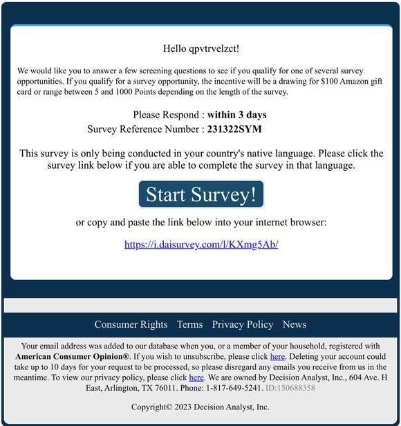 Exciting New Survey!