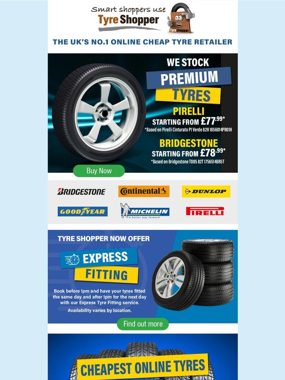 Premium Tyres at Tyre Shopper!