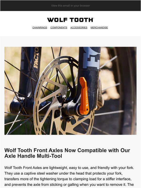Wolf Tooth Front Axles Now Compatible with Our Axle Handle Multi-Tool