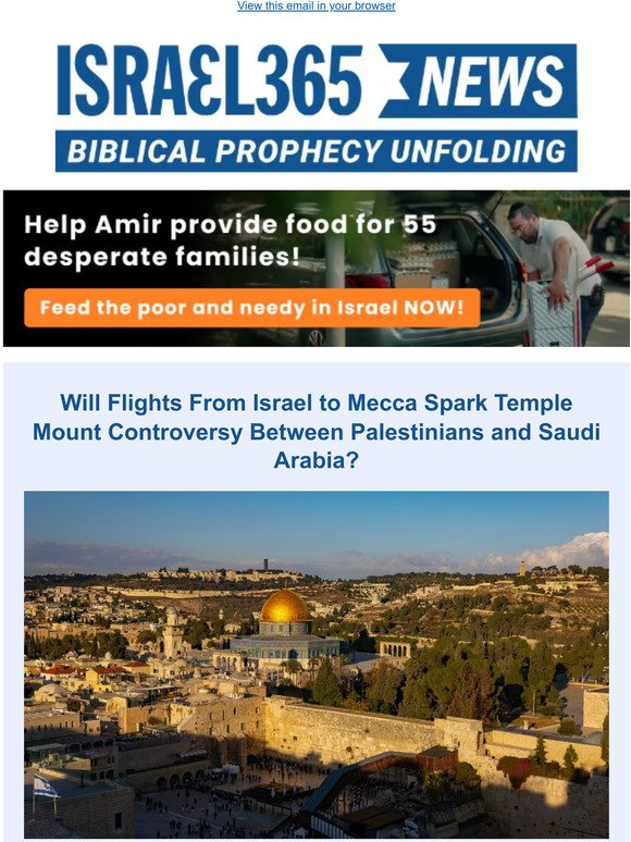 Will Flights From Israel to Mecca Spark Temple Mount Controversy Between Palestinians and Saudi Arabia? and Today's Top Stories