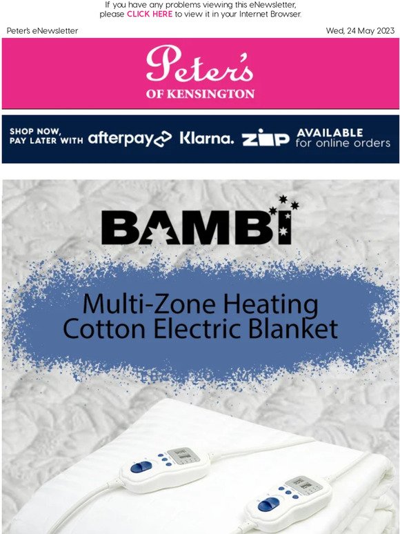 Bambi Multi-Zone Cotton Electric Blankets