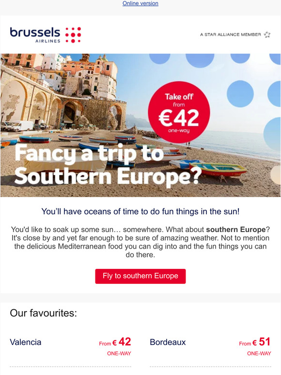 Fly to southern Europe and soak up the sun from €42 🌞