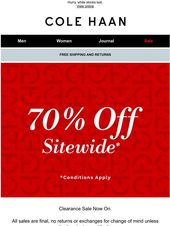 Save Big! 70% off Sitewide
